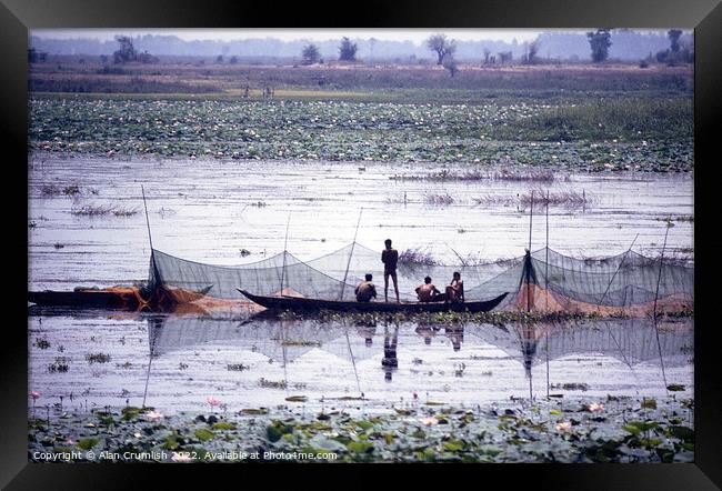 Cambodian fishermen Framed Print by Alan Crumlish