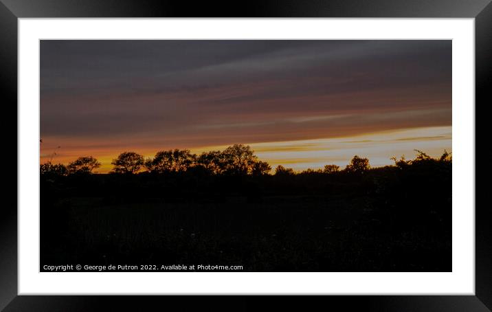 Sunset over the fields in Guernsey Framed Mounted Print by George de Putron