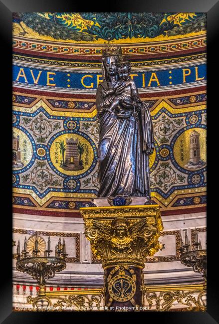 Black Madonna Basilica Notre Dame de la Garde Church Marseille F Framed Print by William Perry