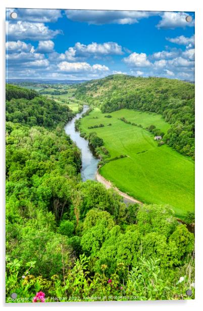 Serpentine River Winding Through Verdant Valley Acrylic by Roger Mechan