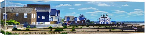 Whitstable Beach Panorama  Canvas Print by Alison Chambers