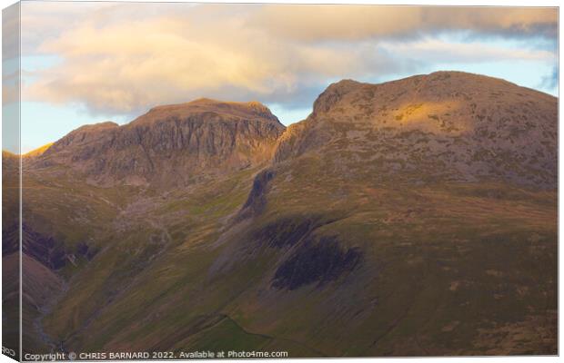 Scafell Pike and Scafell Canvas Print by CHRIS BARNARD