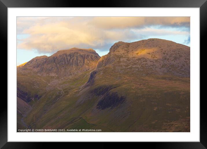 Scafell Pike and Scafell Framed Mounted Print by CHRIS BARNARD