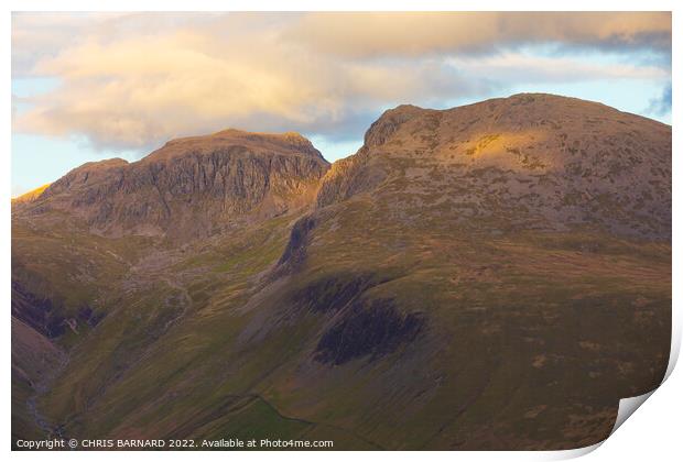 Scafell Pike and Scafell Print by CHRIS BARNARD