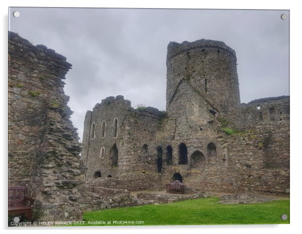 Kidwelly Castle Acrylic by HELEN PARKER