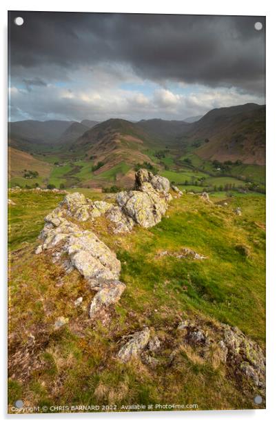 Hallin Fell Lake District Acrylic by CHRIS BARNARD