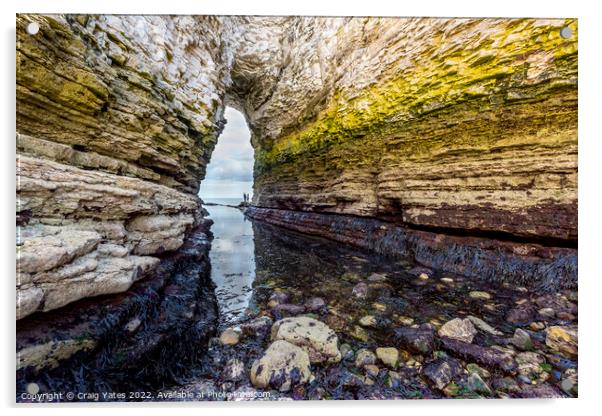 Selwicks Bay Rock Arch. Flamborough Head. Acrylic by Craig Yates
