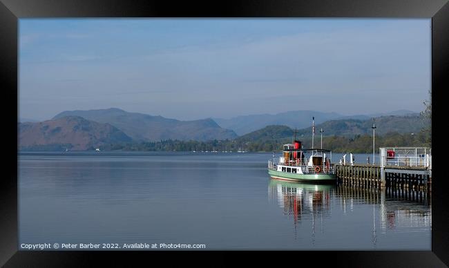 Ullswater Ferry Lake District Framed Print by Peter Barber