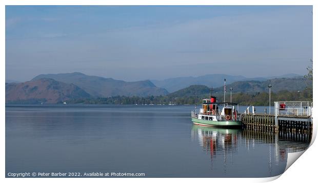 Ullswater Ferry Lake District Print by Peter Barber