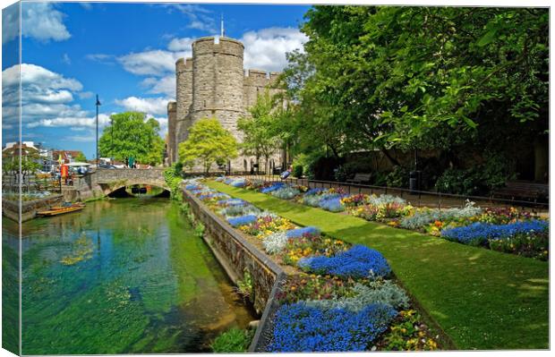 Westgate Towers and Gardens, Canterbury  Canvas Print by Darren Galpin