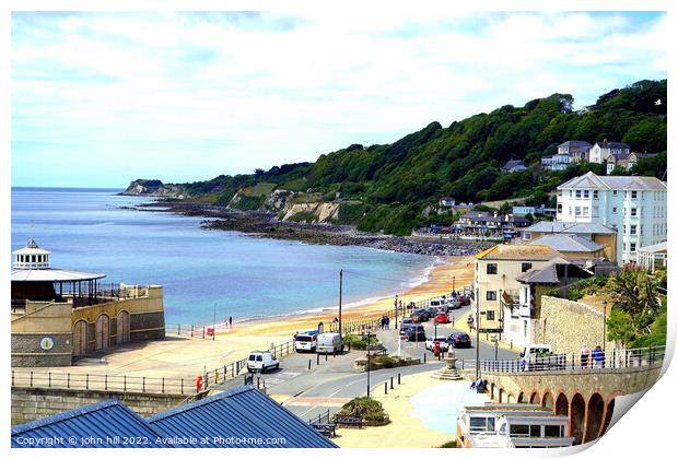 Ventnor seafront, Isle of Wight, UK. Print by john hill