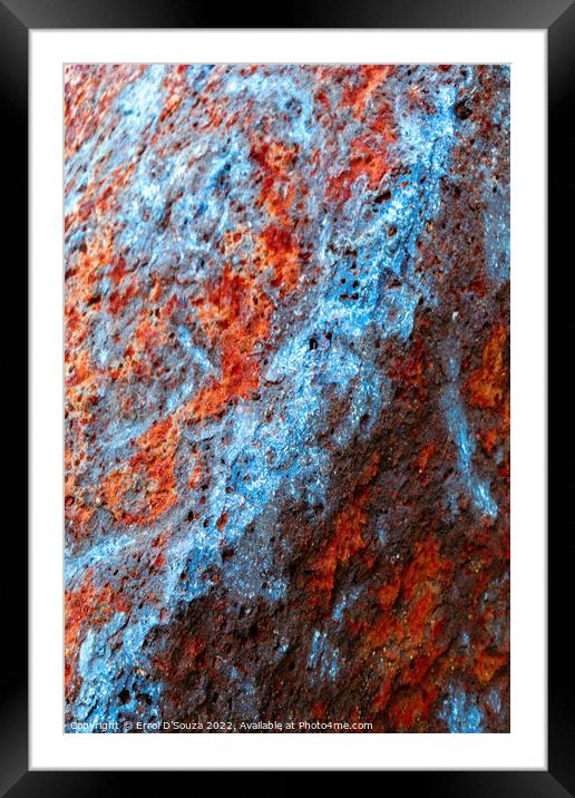 Sky Blue and Rusty Red Framed Mounted Print by Errol D'Souza