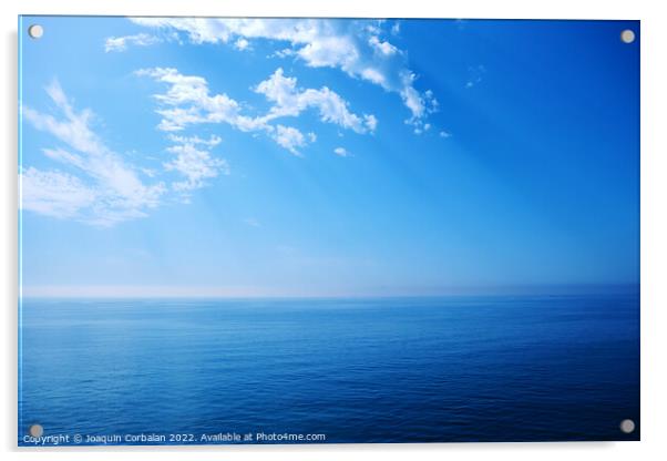 A deep blue in the sea, background with the calm and infinite co Acrylic by Joaquin Corbalan