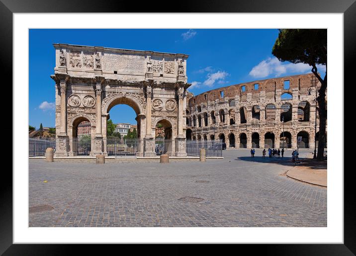 Arch of Constantine and Colosseum in Rome Framed Mounted Print by Artur Bogacki