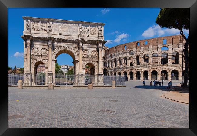 Arch of Constantine and Colosseum in Rome Framed Print by Artur Bogacki