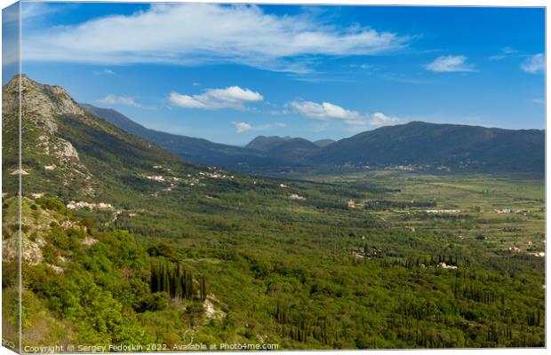 Valley in Croatian mountains. Adriatic coast. Canvas Print by Sergey Fedoskin