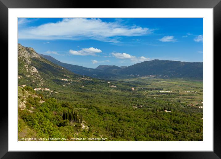 Valley in Croatian mountains. Adriatic coast. Framed Mounted Print by Sergey Fedoskin