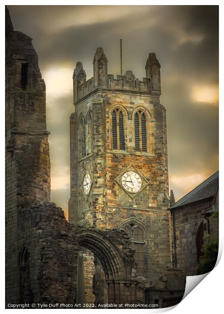 Moonlight On Kilwinning Abbey Print by Tylie Duff Photo Art