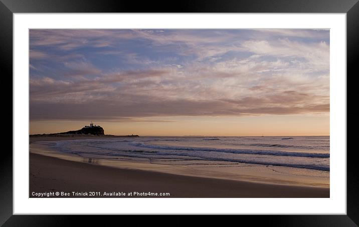 Nobby's Beach dawning day Framed Mounted Print by Bec Trinick