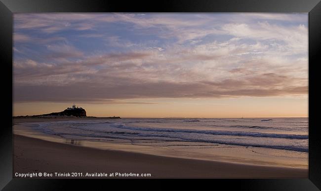 Nobby's Beach dawning day Framed Print by Bec Trinick
