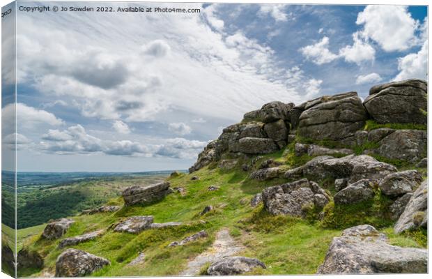 The top of Sharp Tor,  Dartmoor Canvas Print by Jo Sowden