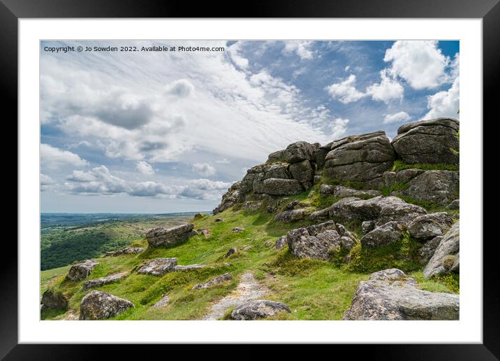 The top of Sharp Tor,  Dartmoor Framed Mounted Print by Jo Sowden