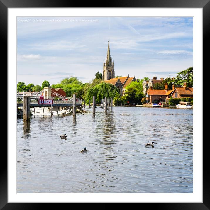River Thames at Marlow Buckinghamshire Framed Mounted Print by Pearl Bucknall
