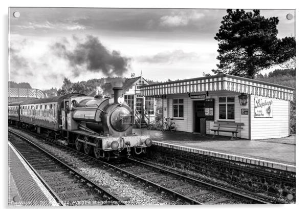 Weybourne Station Norfolk Black and White   Acrylic by Jim Key