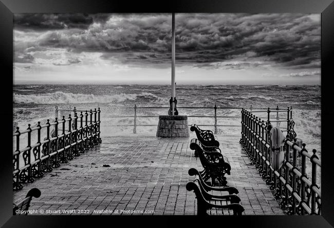 Stormy seas in Swanage Bay Framed Print by Stuart Wyatt