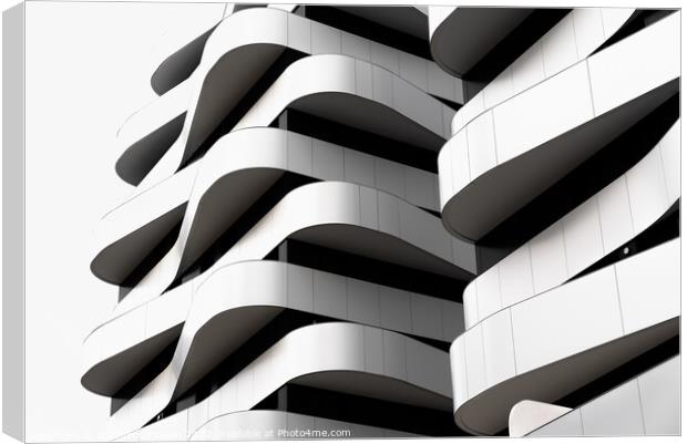 Abstract detail of a curved balcony design for elegant architect Canvas Print by Joaquin Corbalan