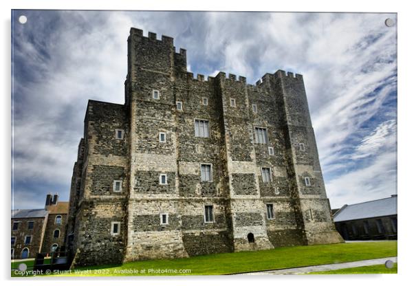 Dover Castle Acrylic by Stuart Wyatt