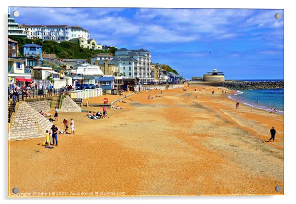 Ventnor beach, Isle of Wight, UK. Acrylic by john hill