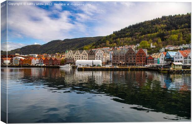 Colour of Bergen Norway Canvas Print by kathy white