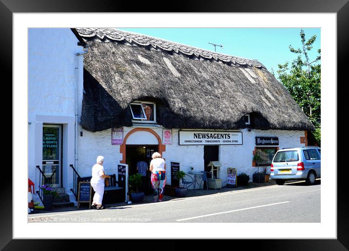Thatched Village store, Brightstone, Isle of Wight, UK. Framed Mounted Print by john hill