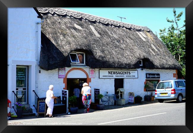 Thatched Village store, Brightstone, Isle of Wight, UK. Framed Print by john hill