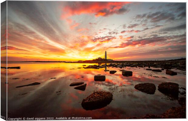 St Marys sunrise 23rd may south view Canvas Print by david siggens