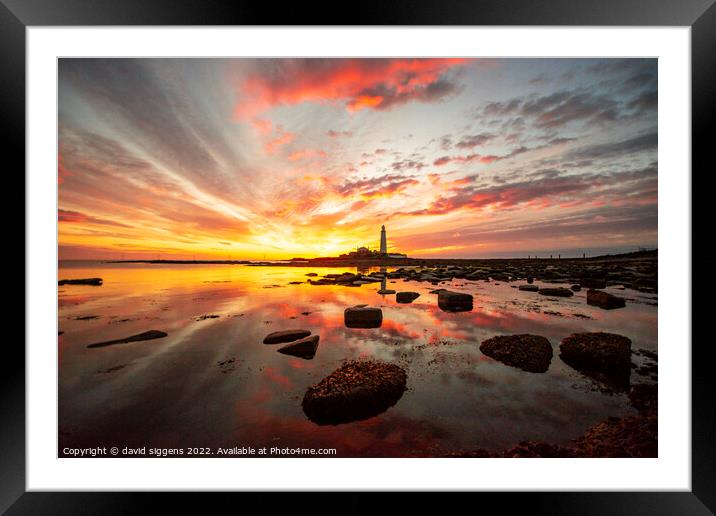 St Marys sunrise 23rd may south view Framed Mounted Print by david siggens