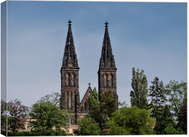 Basilica of St. Peter and St. Paul in Vysehrad Fortress, Prague Canvas Print by Dietmar Rauscher
