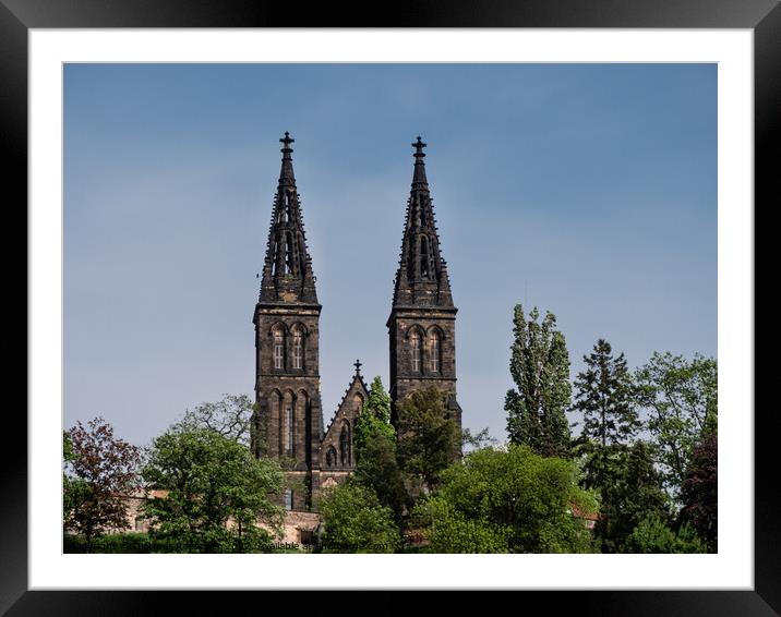 Basilica of St. Peter and St. Paul in Vysehrad Fortress, Prague Framed Mounted Print by Dietmar Rauscher