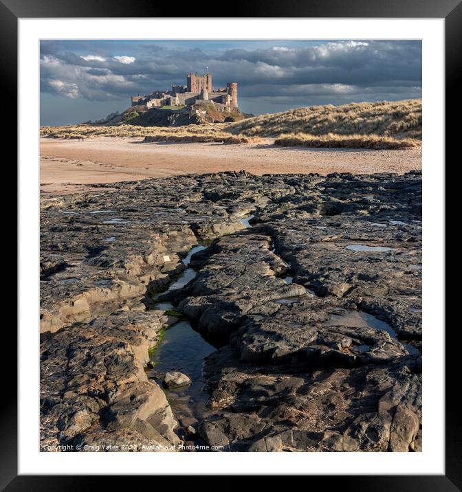 Bamburgh Beach and Castle Framed Mounted Print by Craig Yates