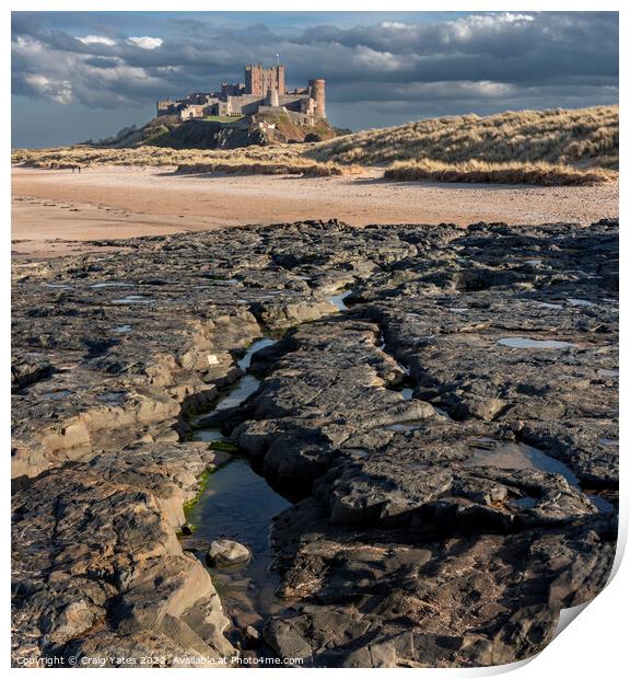 Bamburgh Beach and Castle Print by Craig Yates