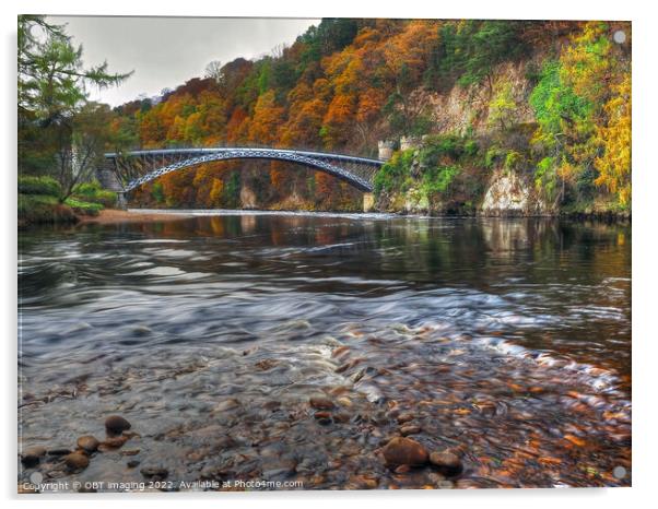 1812 Thomas Telford Craigellachie Bridge River Spey Scottish Highlands  Acrylic by OBT imaging