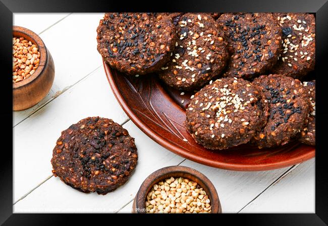 Healthy snack,buckwheat cookies. Framed Print by Mykola Lunov Mykola