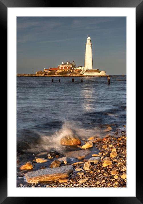 St Mary's Lighthouse Northumberland. Framed Mounted Print by Craig Yates