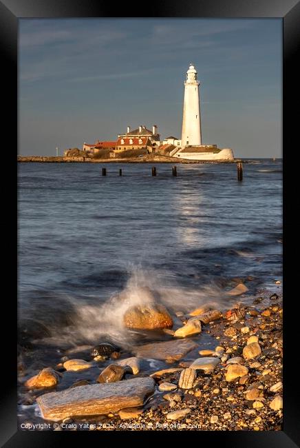 St Mary's Lighthouse Northumberland. Framed Print by Craig Yates
