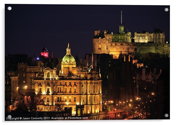 Evening In Edinburgh Acrylic by Jason Connolly