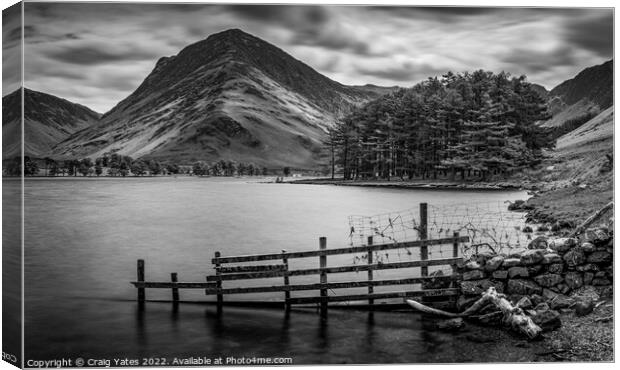 Buttermere Lake District Black and White Canvas Print by Craig Yates