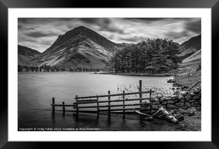 Buttermere Lake District Black and White Framed Mounted Print by Craig Yates