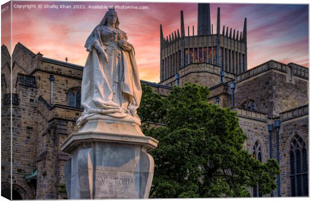Blackburn Cathedral with Queen Victoria Statue Canvas Print by Shafiq Khan