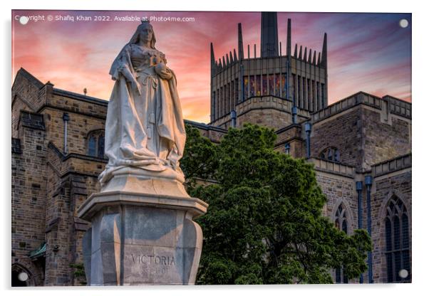 Blackburn Cathedral with Queen Victoria Statue Acrylic by Shafiq Khan